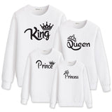 king queen prince princess outfits clothes dad clothing for family matching hoody mother daughter look mom dress and me baby set - Fashion Hunter