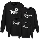 king queen prince princess outfits clothes dad clothing for family matching hoody mother daughter look mom dress and me baby set - Fashion Hunter