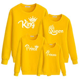 king queen prince princess outfits clothes dad clothing for family matching hoody mother daughter look mom dress and me baby set - Fashion Hunter