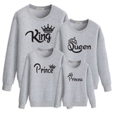 king queen prince princess outfits clothes dad clothing for family matching hoody mother daughter look mom dress and me baby set - Fashion Hunter