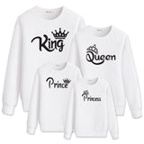 king queen prince princess outfits clothes dad clothing for family matching hoody mother daughter look mom dress and me baby set - Fashion Hunter