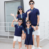 stand collar family matching clothes outfits look mother daughter dresses dad son tshirt mommy and me clothes mom mum baby dress - Fashion Hunter