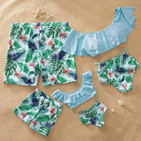 Family Look Mother Daughter Bikini Swimsuits Mommy Dad and Me Matching Clothes Father Son Swimwear Shorts Beach Dresses Outfits - Fashion Hunter