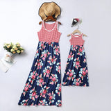 sleeveless striped mother daughter dresses family look mommy and me clothes mom mum baby dress women and girls matching outfits - Fashion Hunter