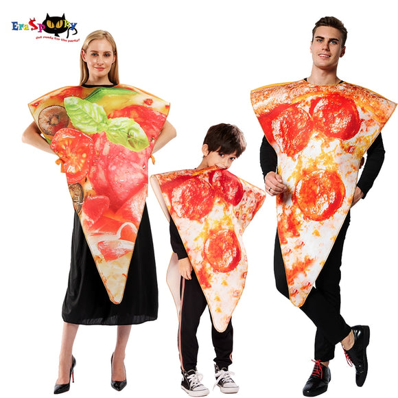 Eraspooky 2019 Funny Food Pizza Cosplay Carnival Party Costume For Adult Women Kids Couple Halloween Family Fancy Dress - Fashion Hunter