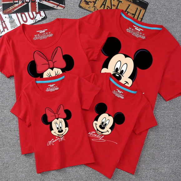 Summer Family Matching Outfits Mommy Daddy Kid Son Baby T-Shirt Shirts Family Clothes Child Mickey Minnie Tops Photography - Fashion Hunter