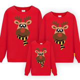 Jargazol Matching Couple Outfits Mom and Me Matching Christmas Deer Sweatshirt Dad Son Family Look Costume Tops Autumn Tops - Fashion Hunter