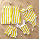 Family Swimsuit One-Piece Mother Daughter Bikini Dad Son Swim Shorts Mommy and Me Matching Swimwear Clothes Outfits Sand Dress - Fashion Hunter