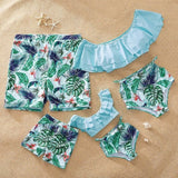 Family Matching Swimwear Mother Daughter Bikini Swimsuits Look Dress Father Son Swimming Bath Shorts Mommy Dad and Me Clothes - Fashion Hunter