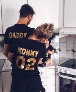 Family Matching Clothes 2017 Hot Sale Family Look Cotton T-shirt DADDY MOMMY KID BABY Funny Letter Print Number Tops Tees Summer - Fashion Hunter