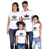 family matching clothes outfits look father mother daughter son crown tshirt clothing daddy mommy and me baby dresses king queen - Fashion Hunter