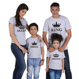 family matching clothes outfits look father mother daughter son crown tshirt clothing daddy mommy and me baby dresses king queen - Fashion Hunter