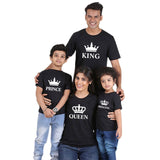 family matching clothes outfits look father mother daughter son crown tshirt clothing daddy mommy and me baby dresses king queen - Fashion Hunter