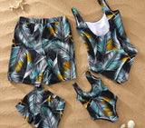 Family Look Mother Daughter Bikini Swimsuits Mommy Dad and Me Matching Clothes Father Son Swimwear Shorts Beach Dresses Outfits - Fashion Hunter