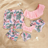 Family Matching Swimwear Mother Daughter Bikini Swimsuits Look Dress Father Son Swimming Bath Shorts Mommy Dad and Me Clothes - Fashion Hunter