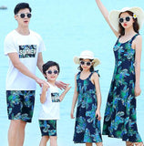 Beach family matching outfits look mother daughter tank dresses dad son mommy and me clothes mom daughter son holiday clothing - Fashion Hunter