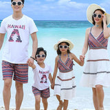 Beach family matching outfits look mother daughter tank dresses dad son mommy and me clothes mom daughter son holiday clothing - Fashion Hunter