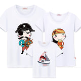 Family matching Clothes Mother Daughter Dresses Summer T-shirt Father And Son Outfits Print Anchor Family Look dress Mom and me - Fashion Hunter