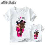 Matching Family Outfits Super Mom and Daughter Print Funny Tshirt - Fashion Hunter