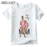 Matching Family Outfits Super Mom and Daughter Print Funny Tshirt - Fashion Hunter